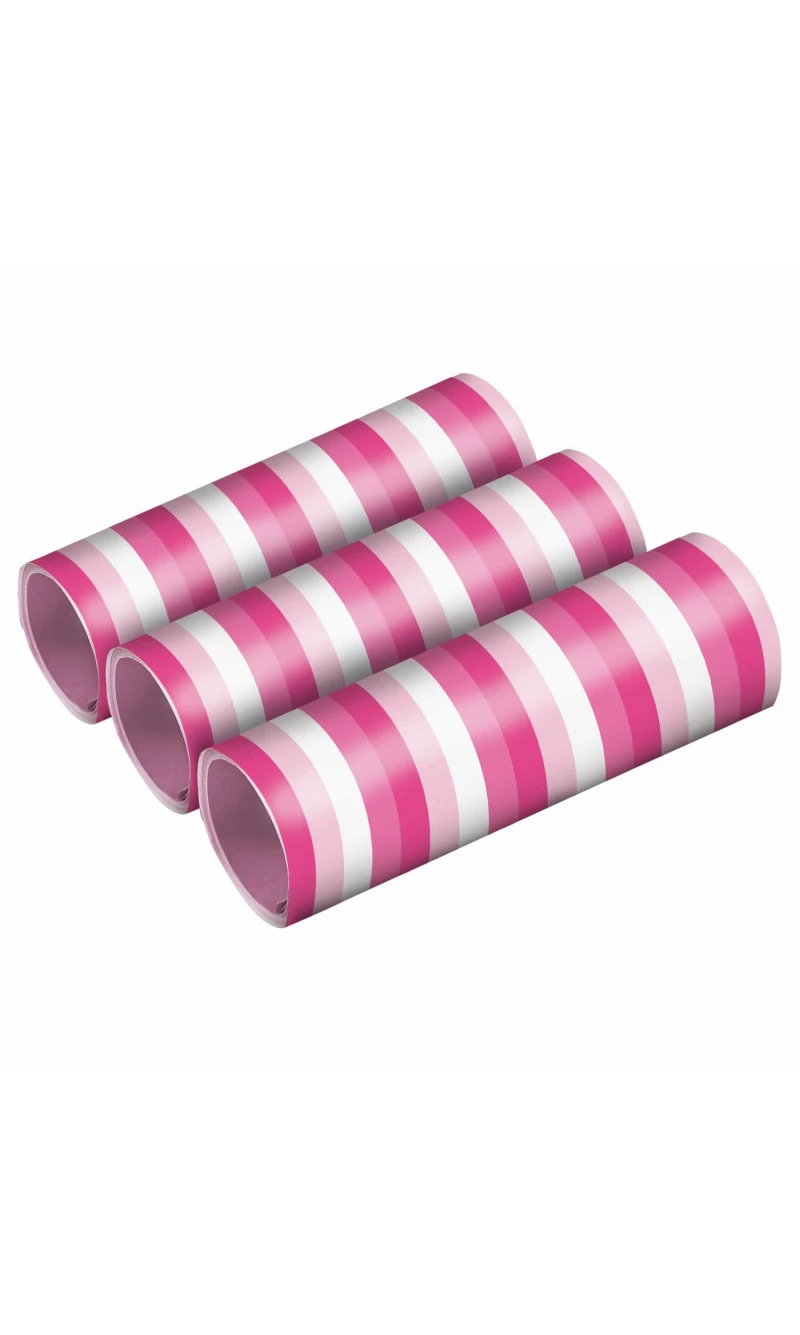Hot Pink Paper Streamers (0.7 x 400cm) - 3pk