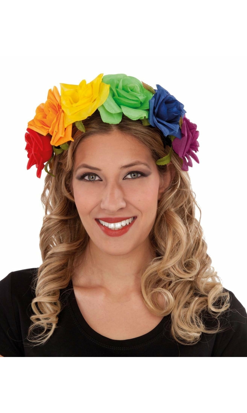 Rainbow Flower Headband - Adult One Size