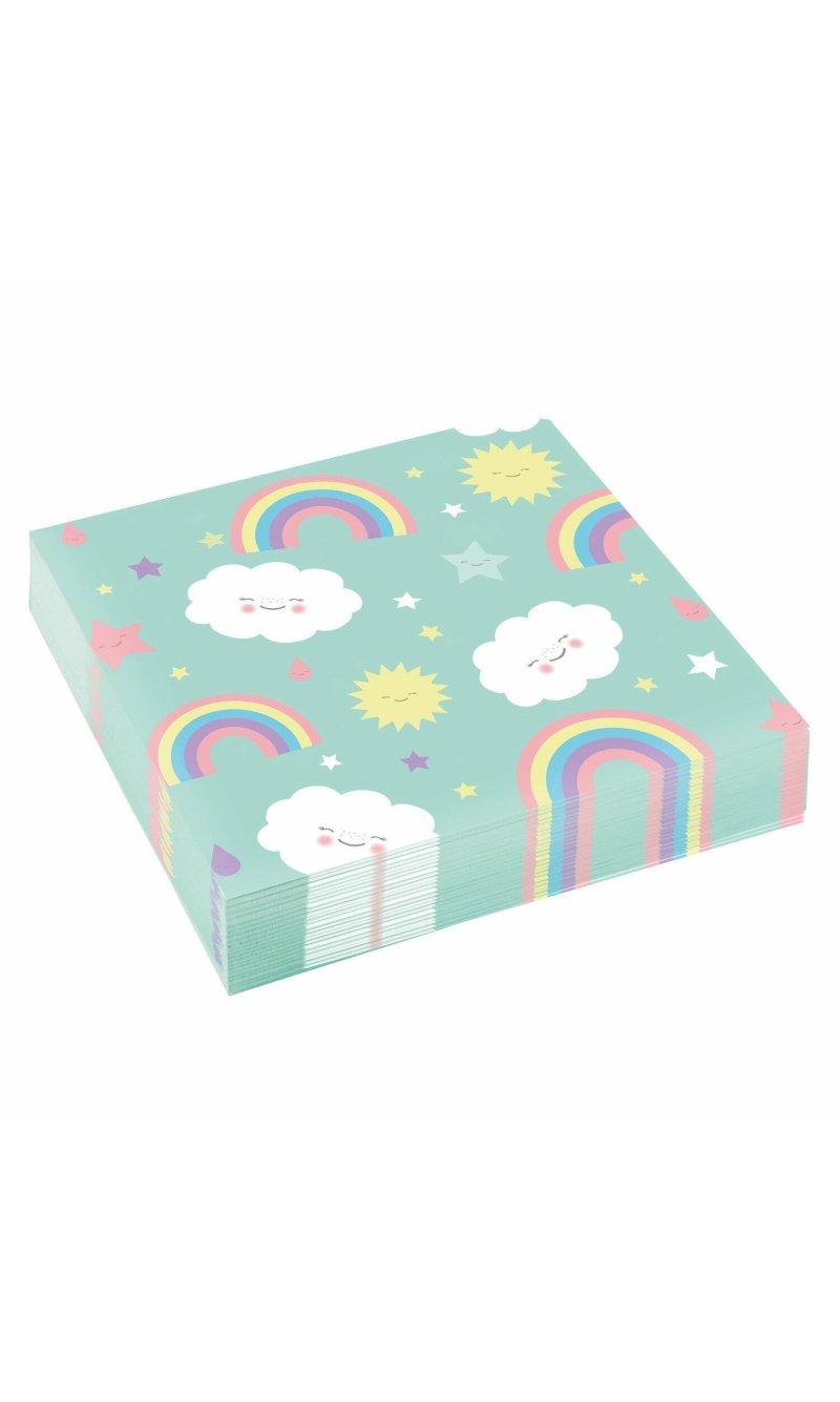 Rainbow & Cloud Party Napkins 33cm x 33xm - 20pk