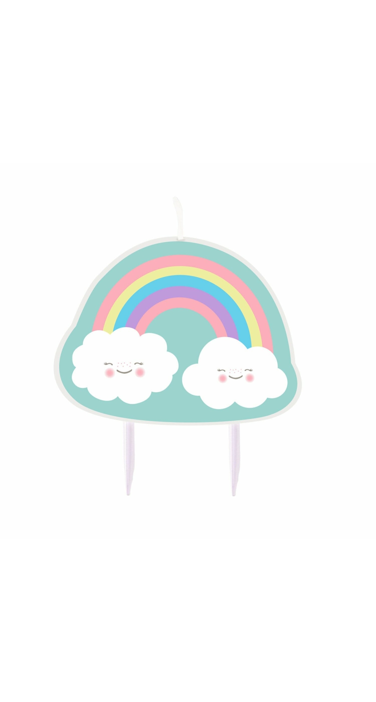 Rainbow & Cloud Birthday Candle 8.5cm x 6.5cm - 1pk
