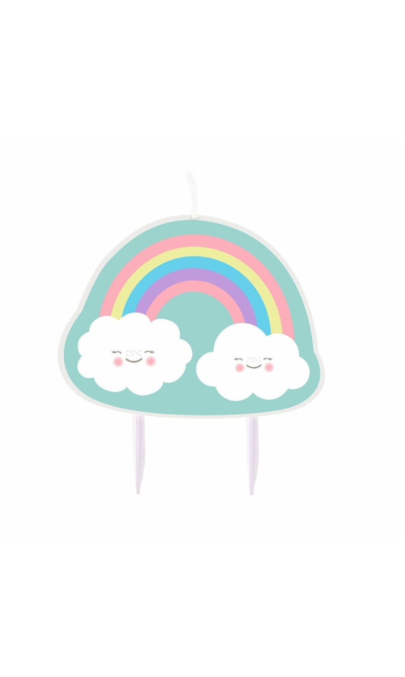 Rainbow & Cloud Birthday Candle 8.5cm x 6.5cm - 1pk
