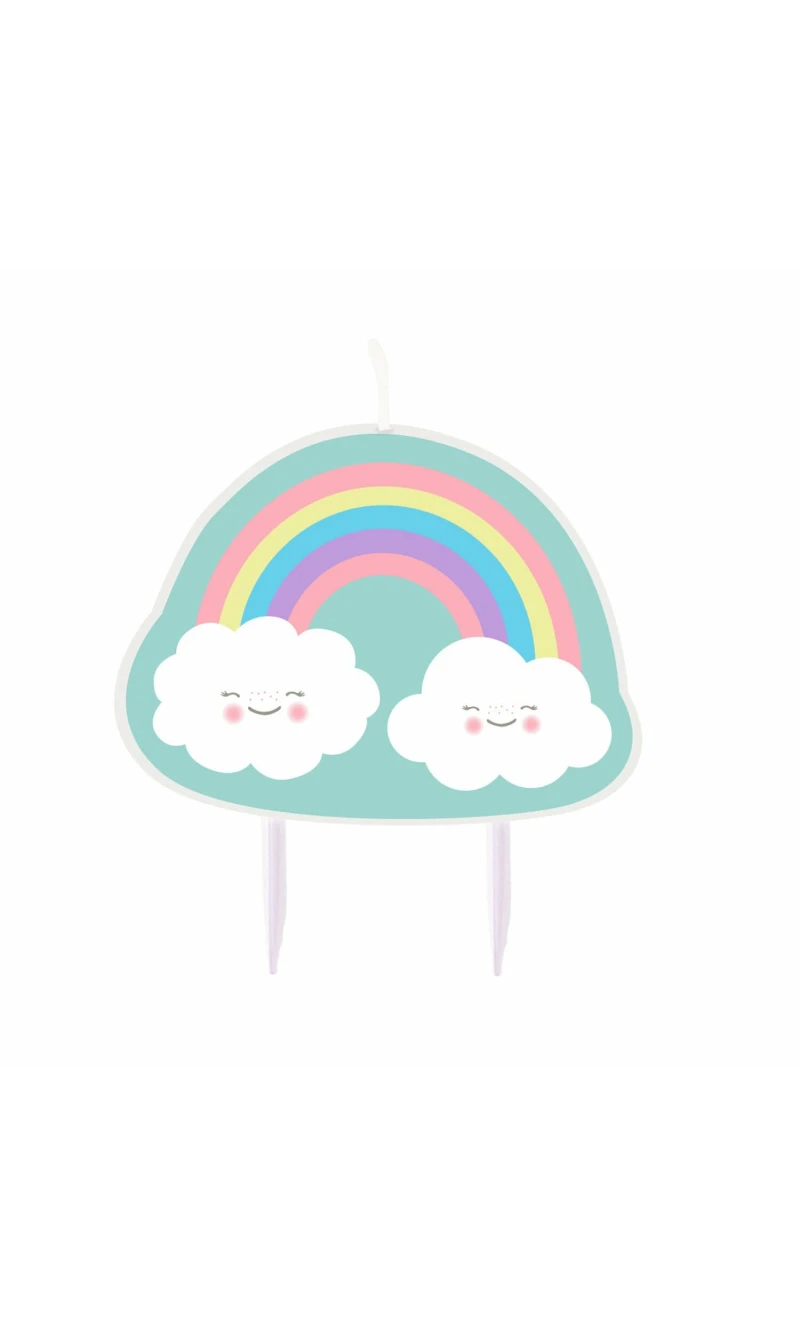 Rainbow & Cloud Birthday Candle 8.5cm x 6.5cm - 1pk