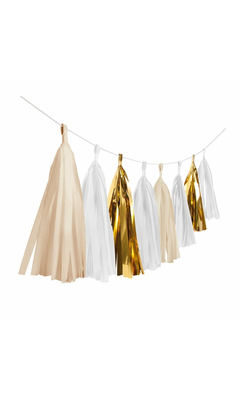 Garland Tassel Gold Brush - 304 cm