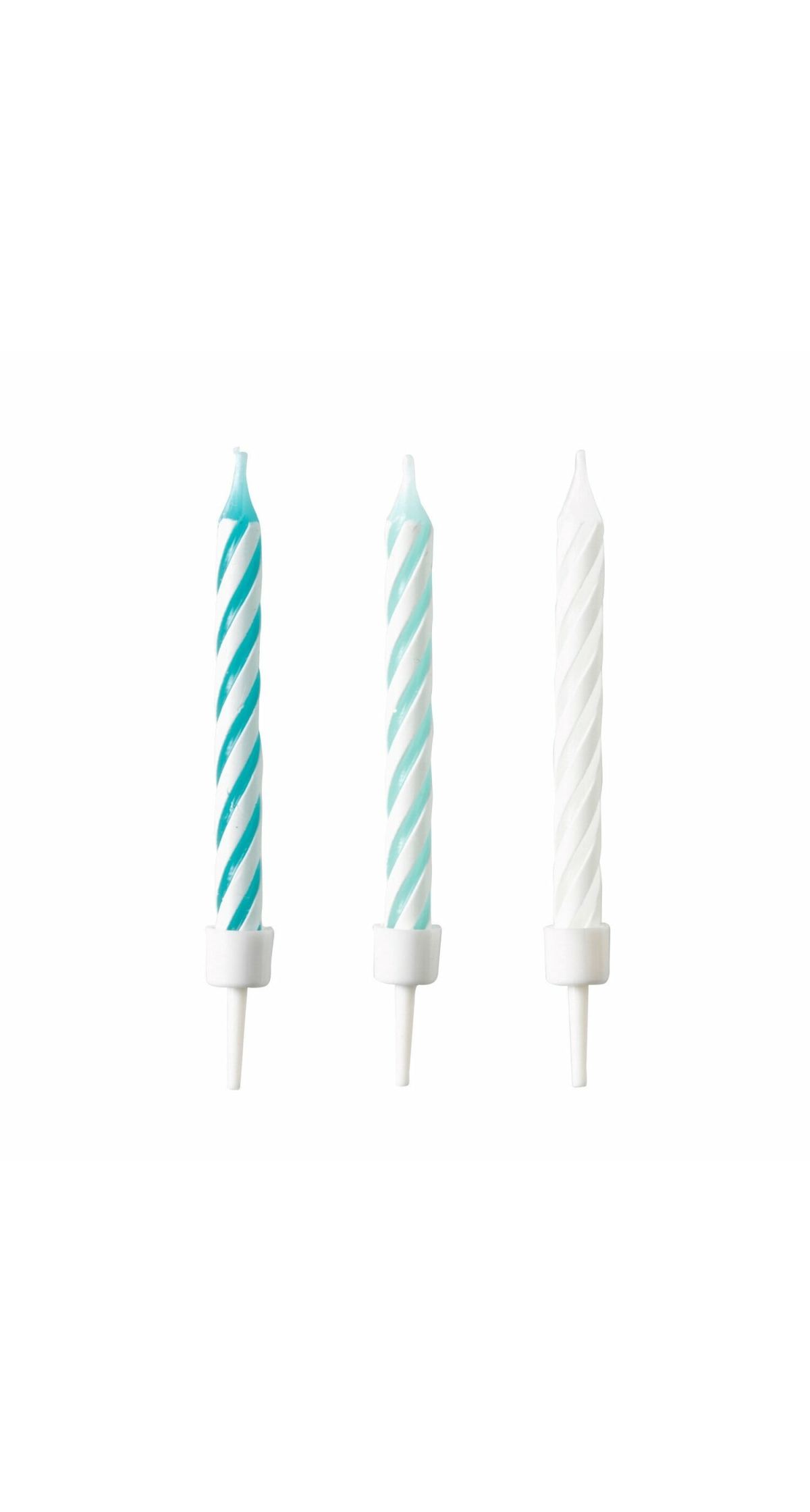 10 Spiral Candles Aqua Glamor Height 6.3 cm