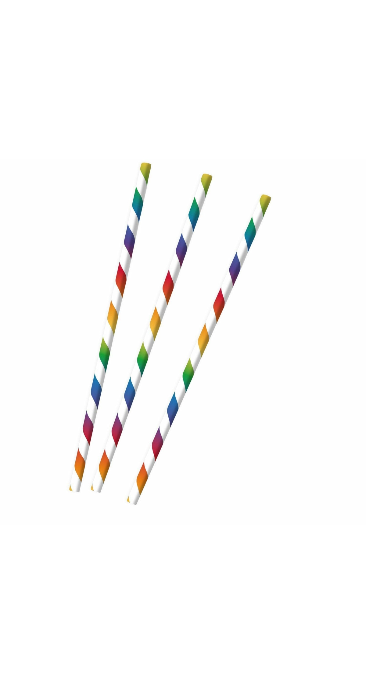 12 Drinking Straws Bright Rainbow Paper 19.7 cm