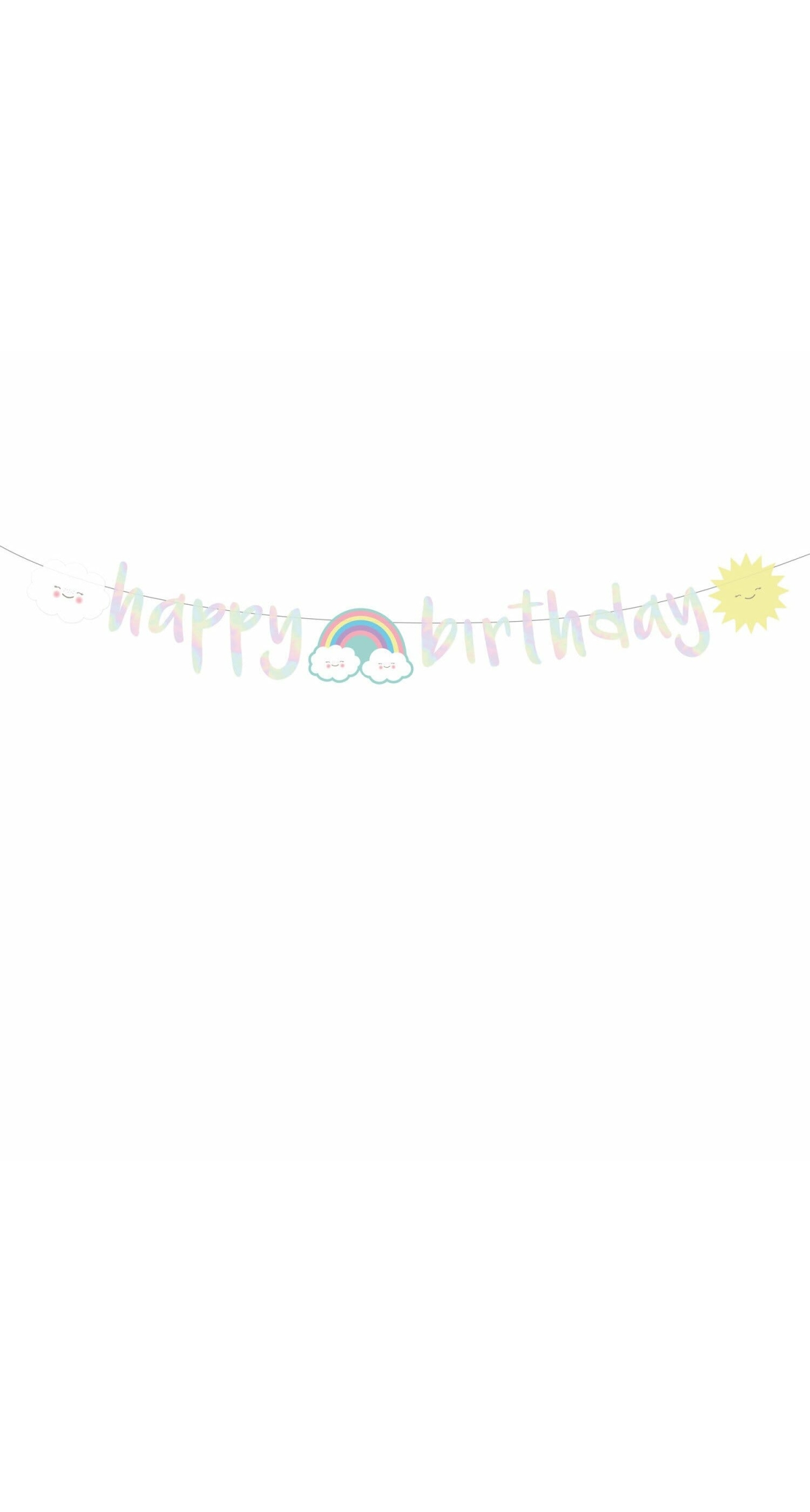 Rainbow & Cloud Happy Birthday Letter Banner 180cm - 1pk