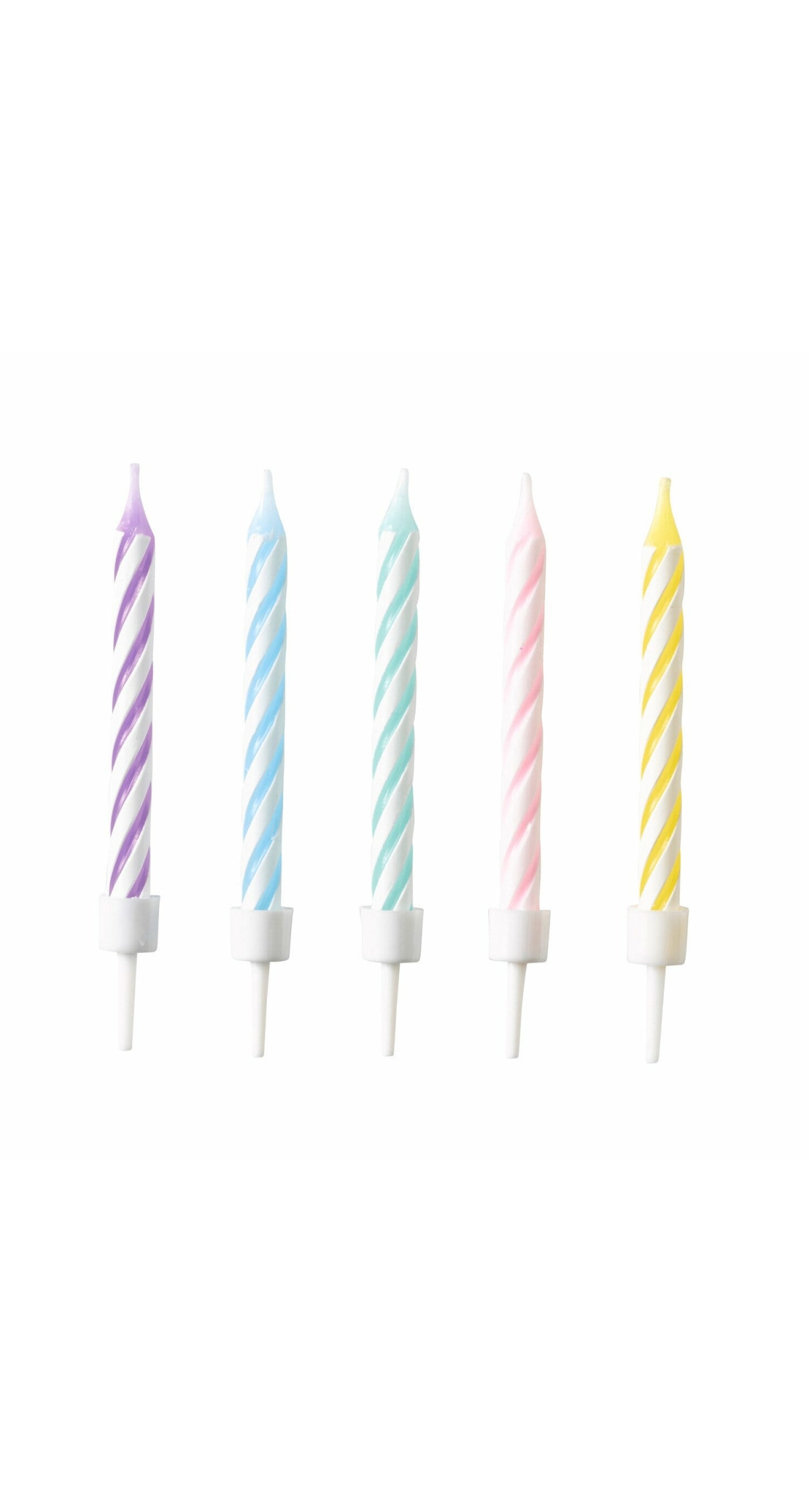 Spiral Candles Pastel Rainbow Height 6.3cm - 10pk