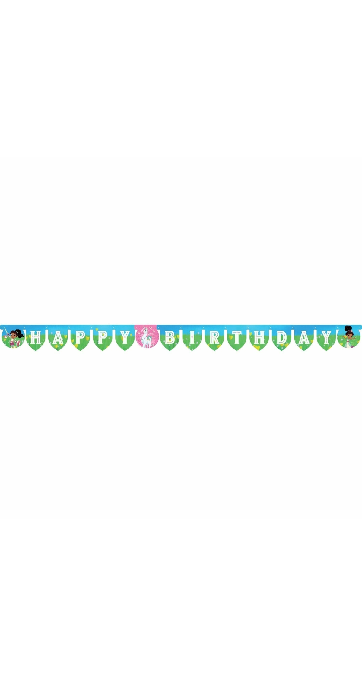 Nella The Princess Knight "Happy Birthday" Die-cut Letter Banner 2.18m x 13.2cm - 1pk
