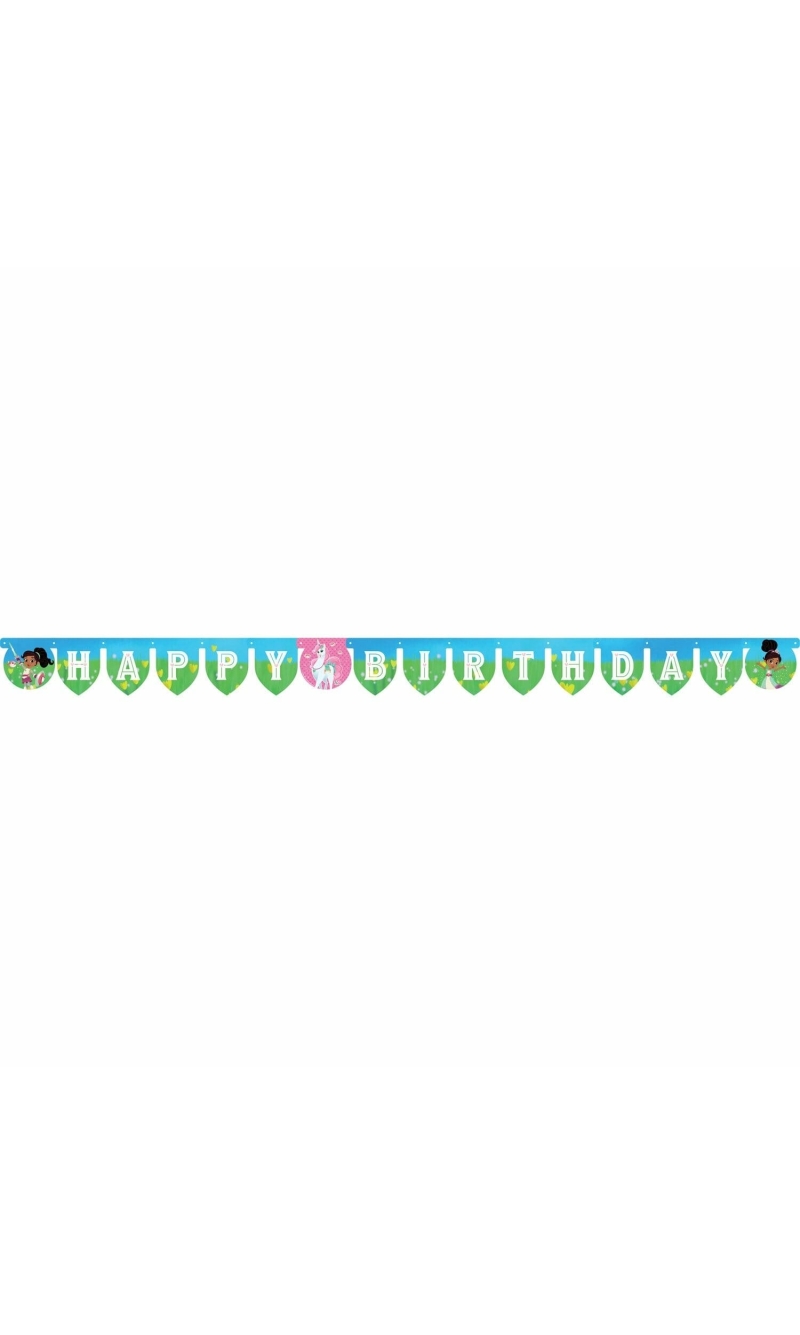 Nella The Princess Knight "Happy Birthday" Die-cut Letter Banner 2.18m x 13.2cm - 1pk