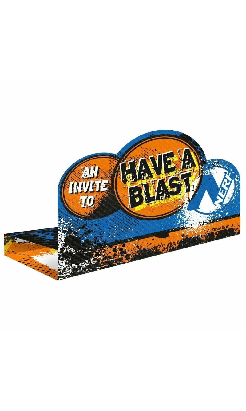 NERF Invitations & Envelopes - 8pk