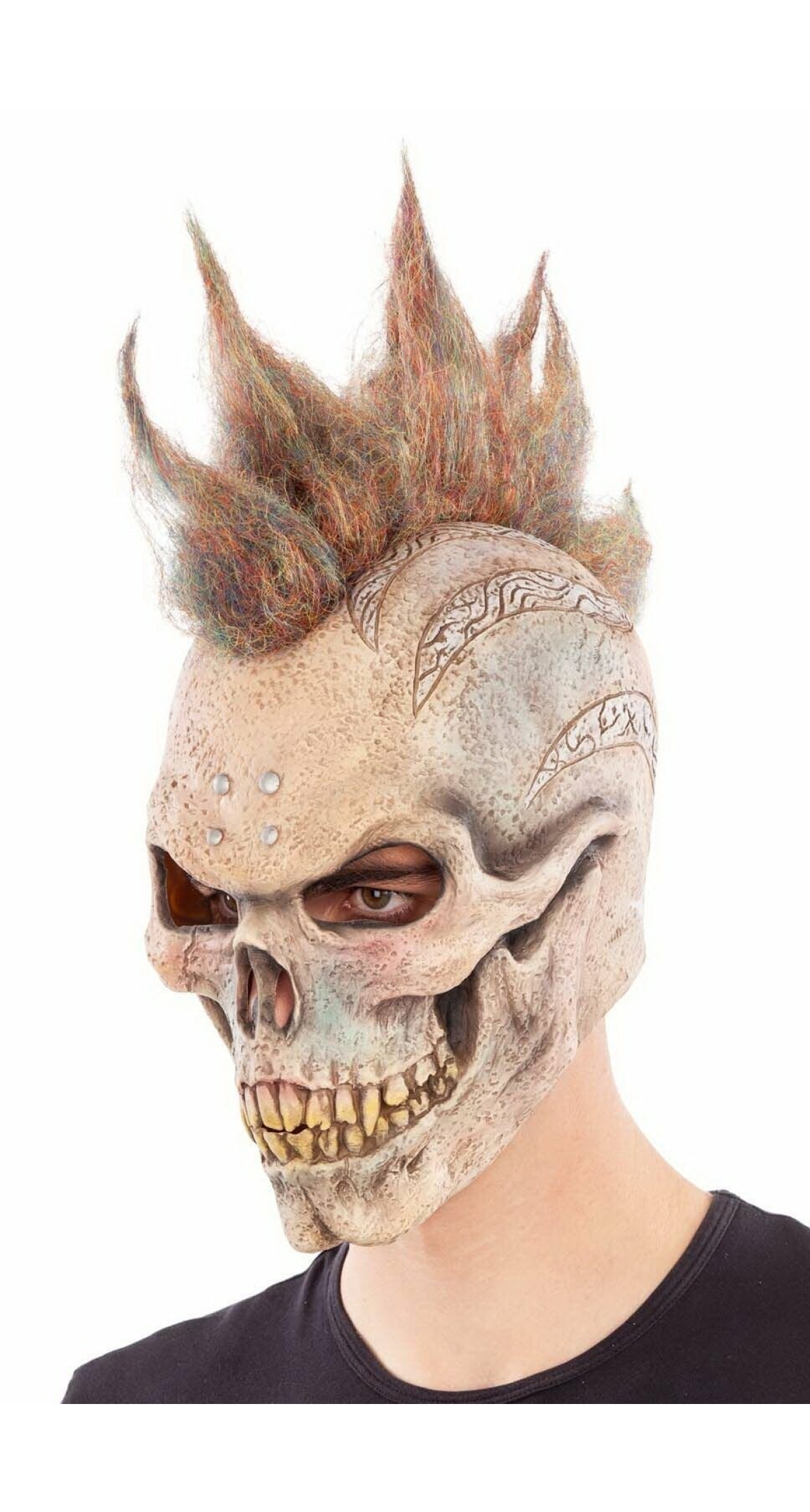 Punk Skull (Full Head) Latex Mask - Adult One Size