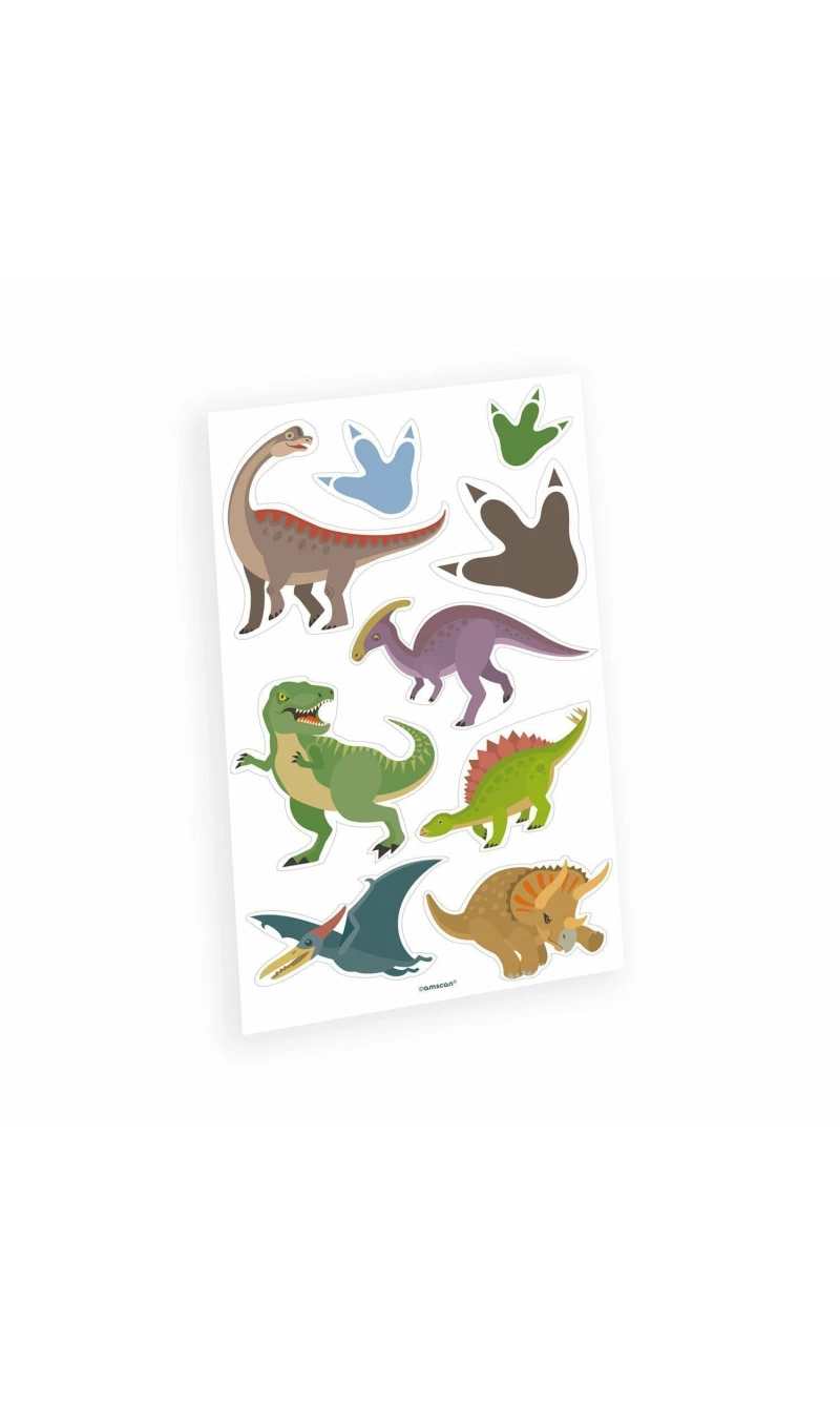 Happy Dinosaur Party Favour Tattoo Stickers - 1pk