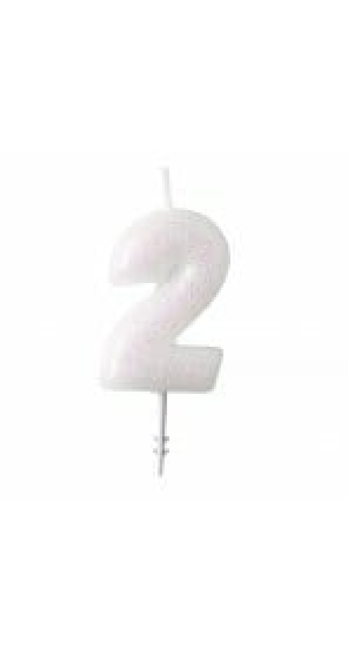 Numeral Candle 2 Glitter Height 6.5 cm