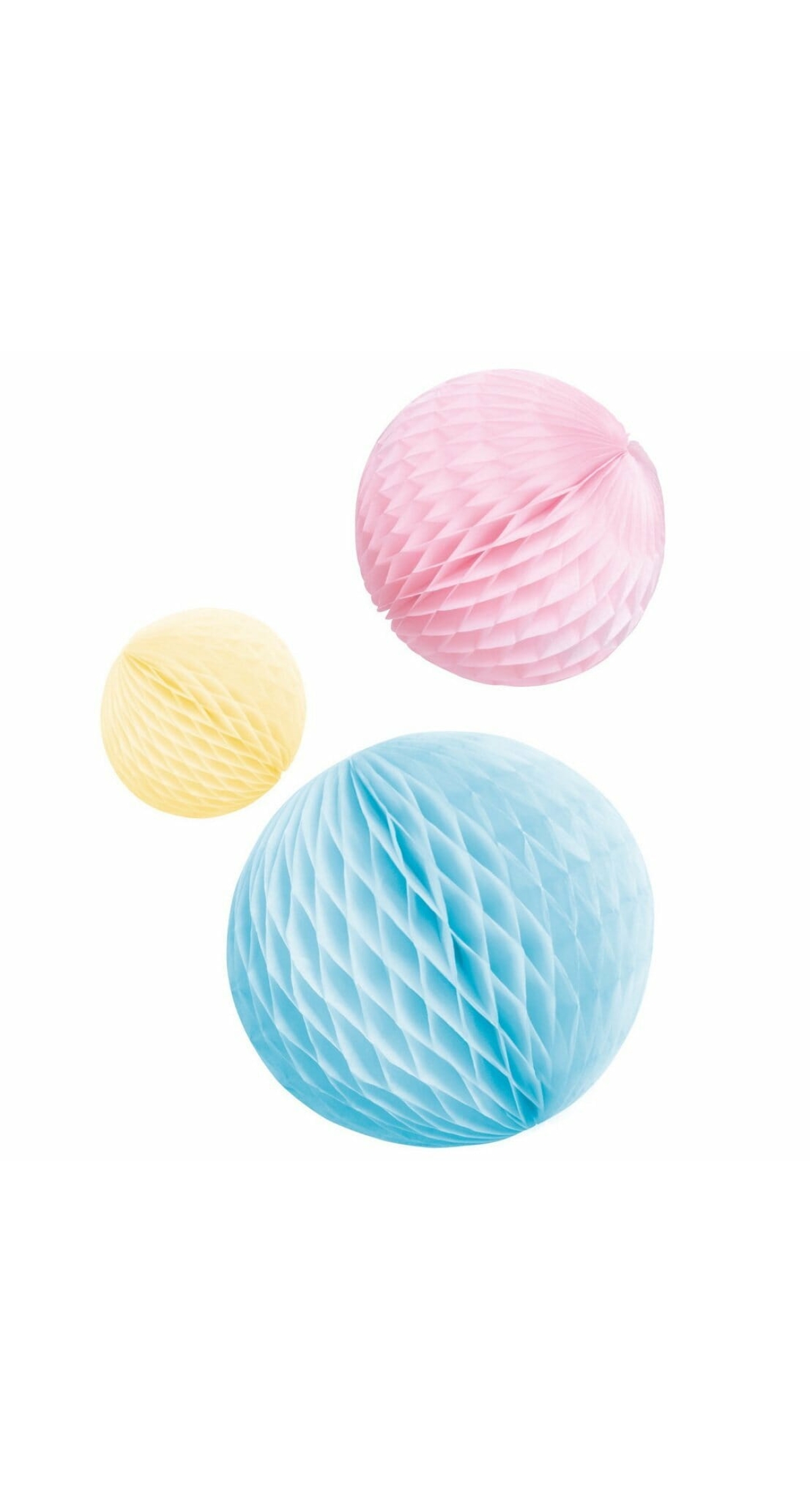Honeycomb Decorations Pastel Rainbow Paper 14cm / 18cm / 22cm - 3pk