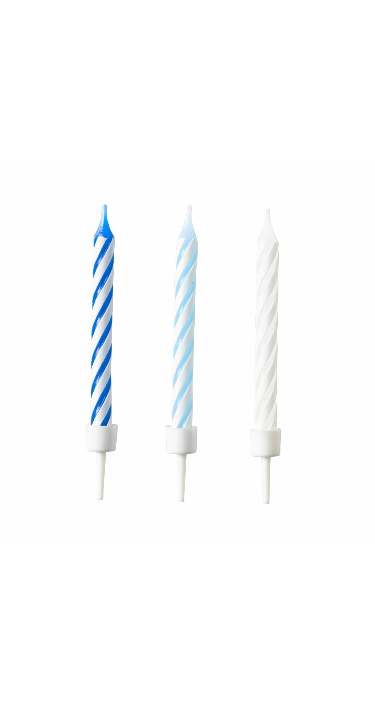 10 Spiral Candles Sky Blue Height 6.3 cm
