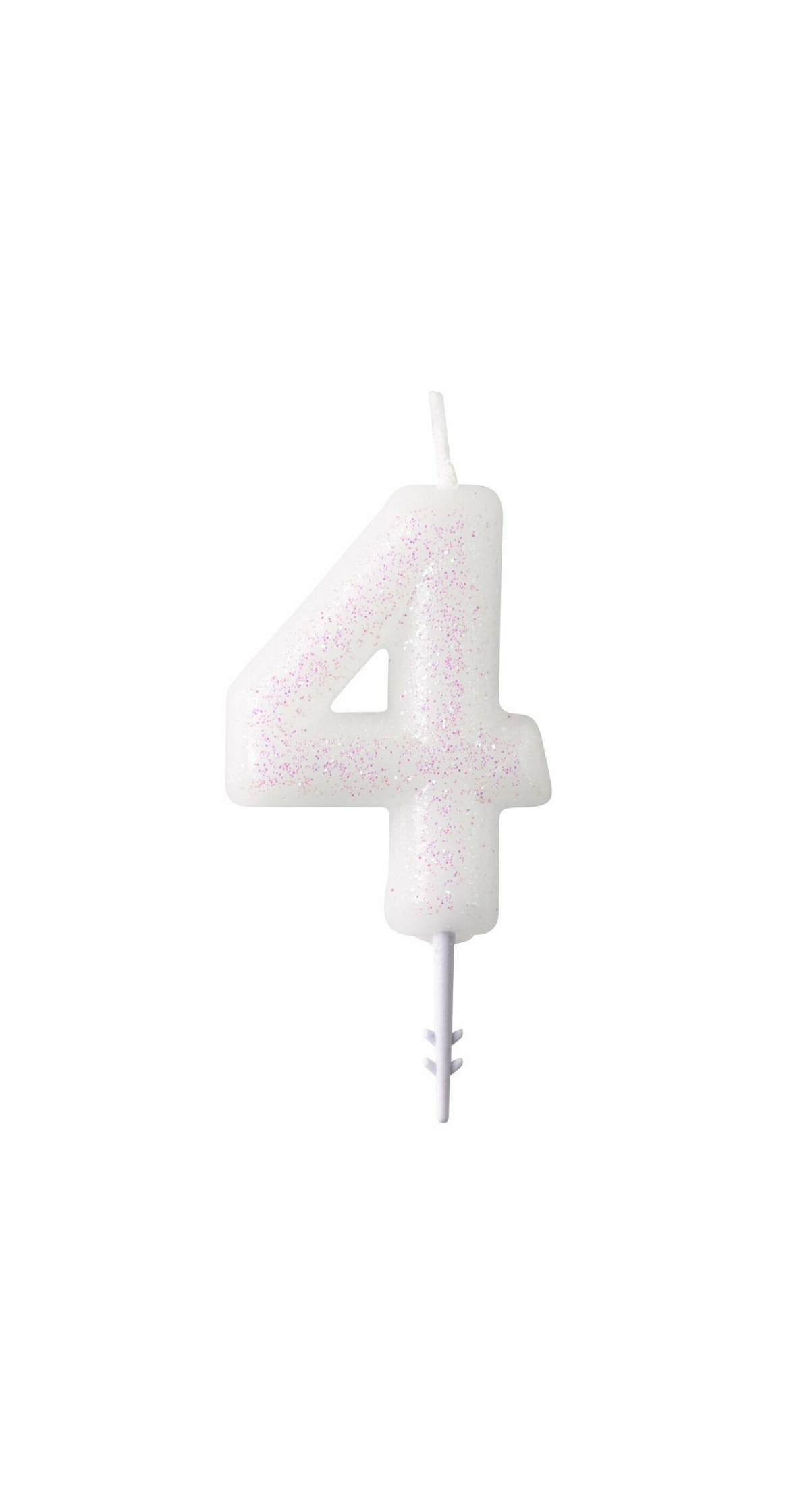 Numeral Candle 4 Glitter Height 6.5 cm