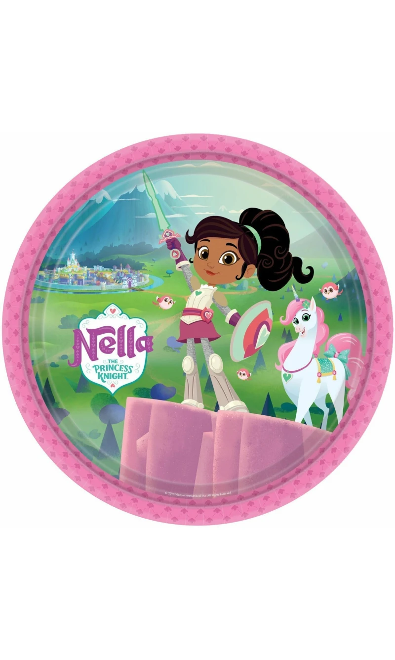 Nella The Princess Knight Round Paper Plates 23cm - 8pk