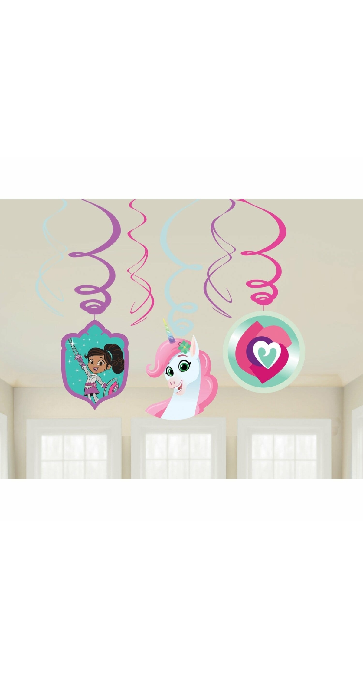 Nella The Princess Knight Foil Swirl Decorations - 6pk