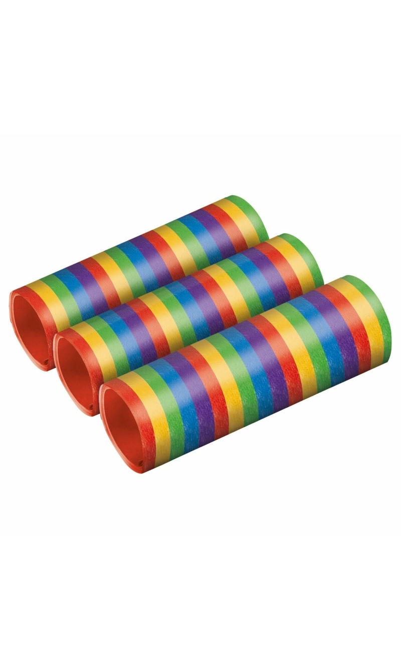 Bright Rainbow Metallic Streamers (0.7 x 400cm) - 3pk