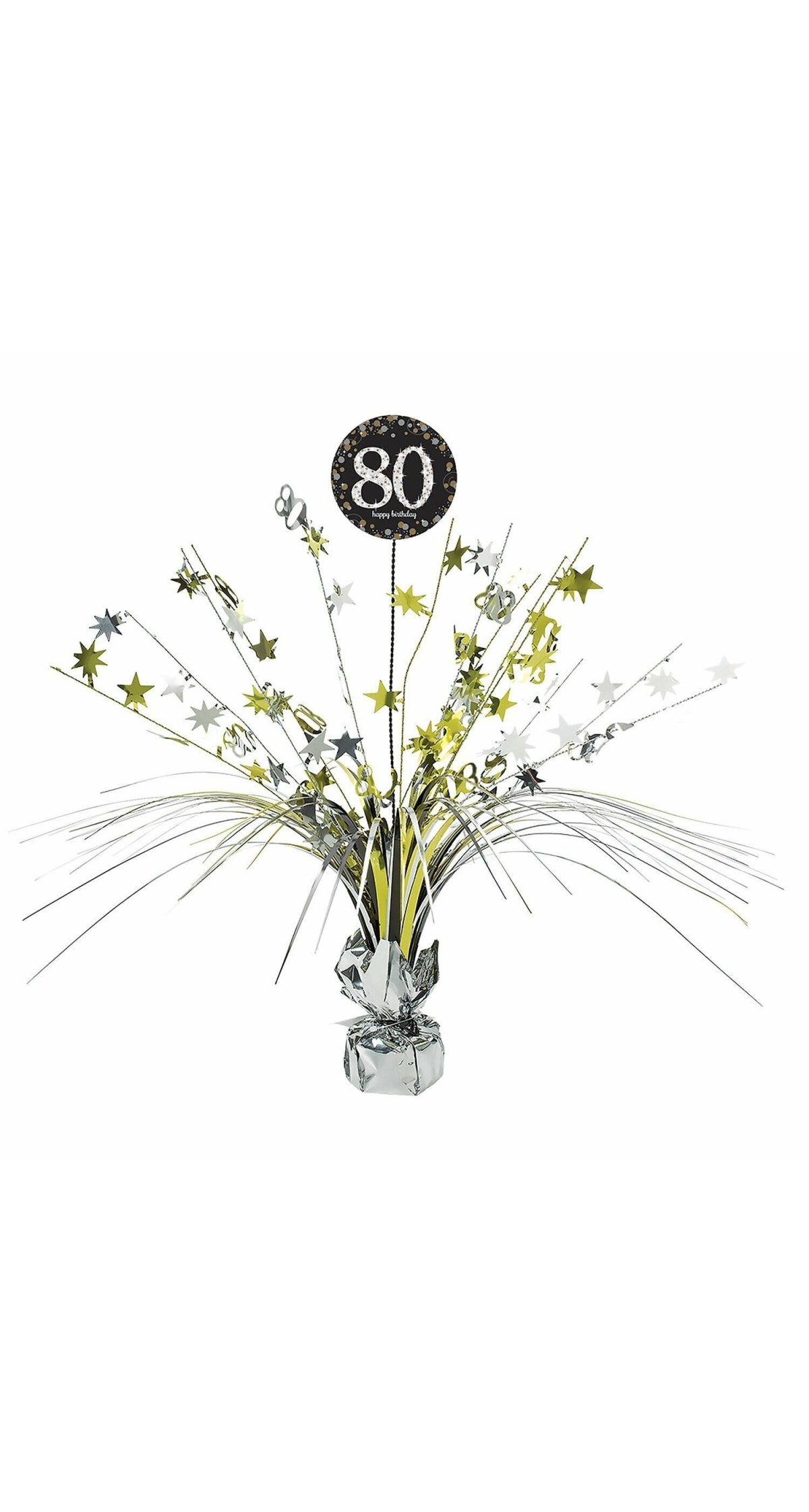 80th Birthday Gold Sparkling Celebration Centerpiece 46cm - 1pk