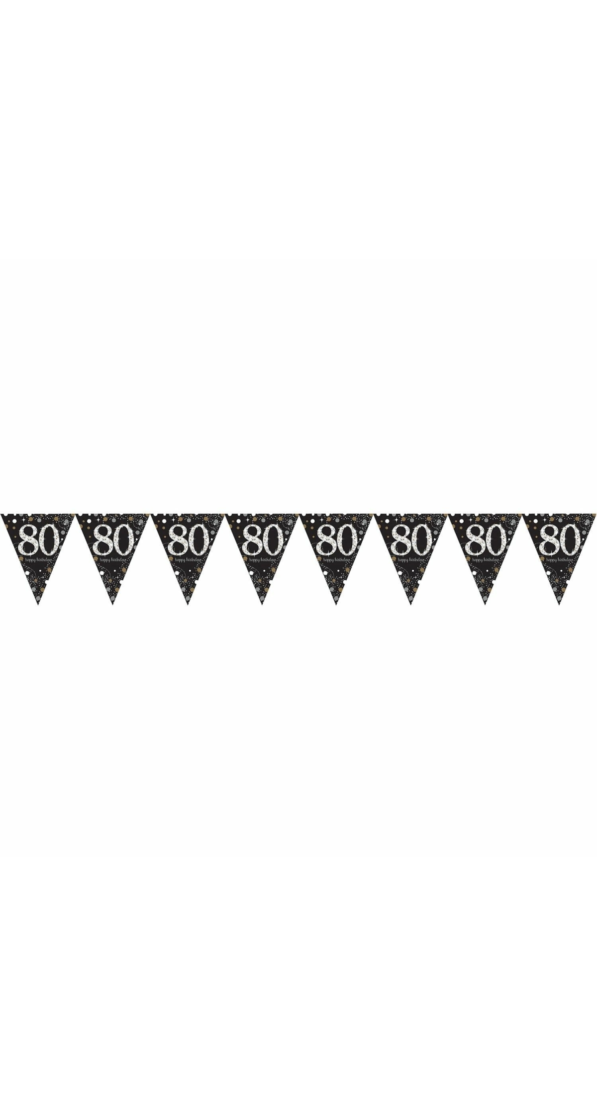 80th Gold Sparkling Celebration Plastic Flag Banner - 4m