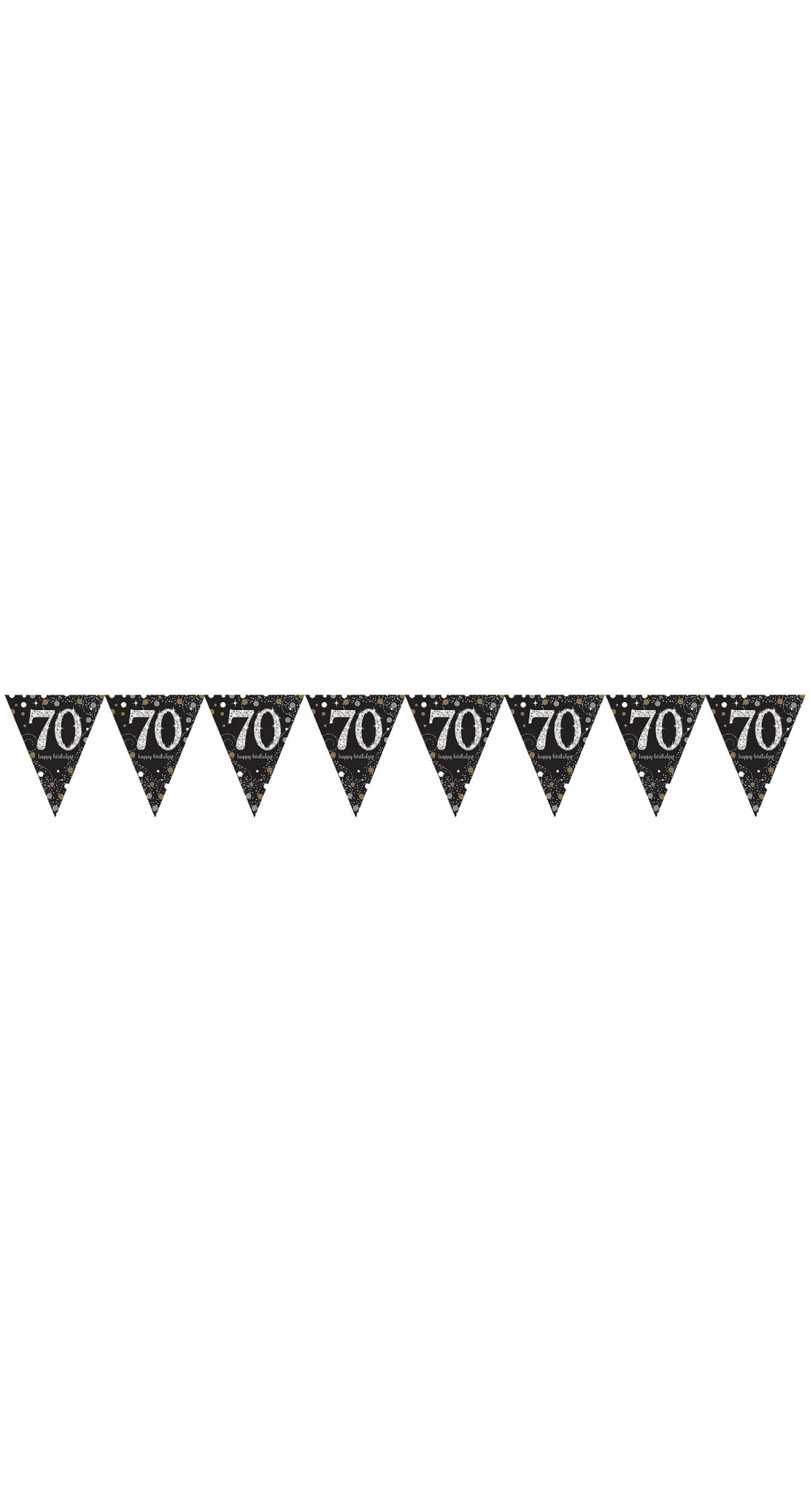 Pennant Banner Sparkling Celebration age 70 Prismatic Foil - 4m