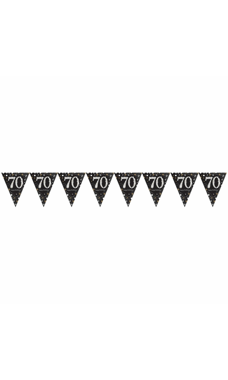 Pennant Banner Sparkling Celebration age 70 Prismatic Foil - 4m