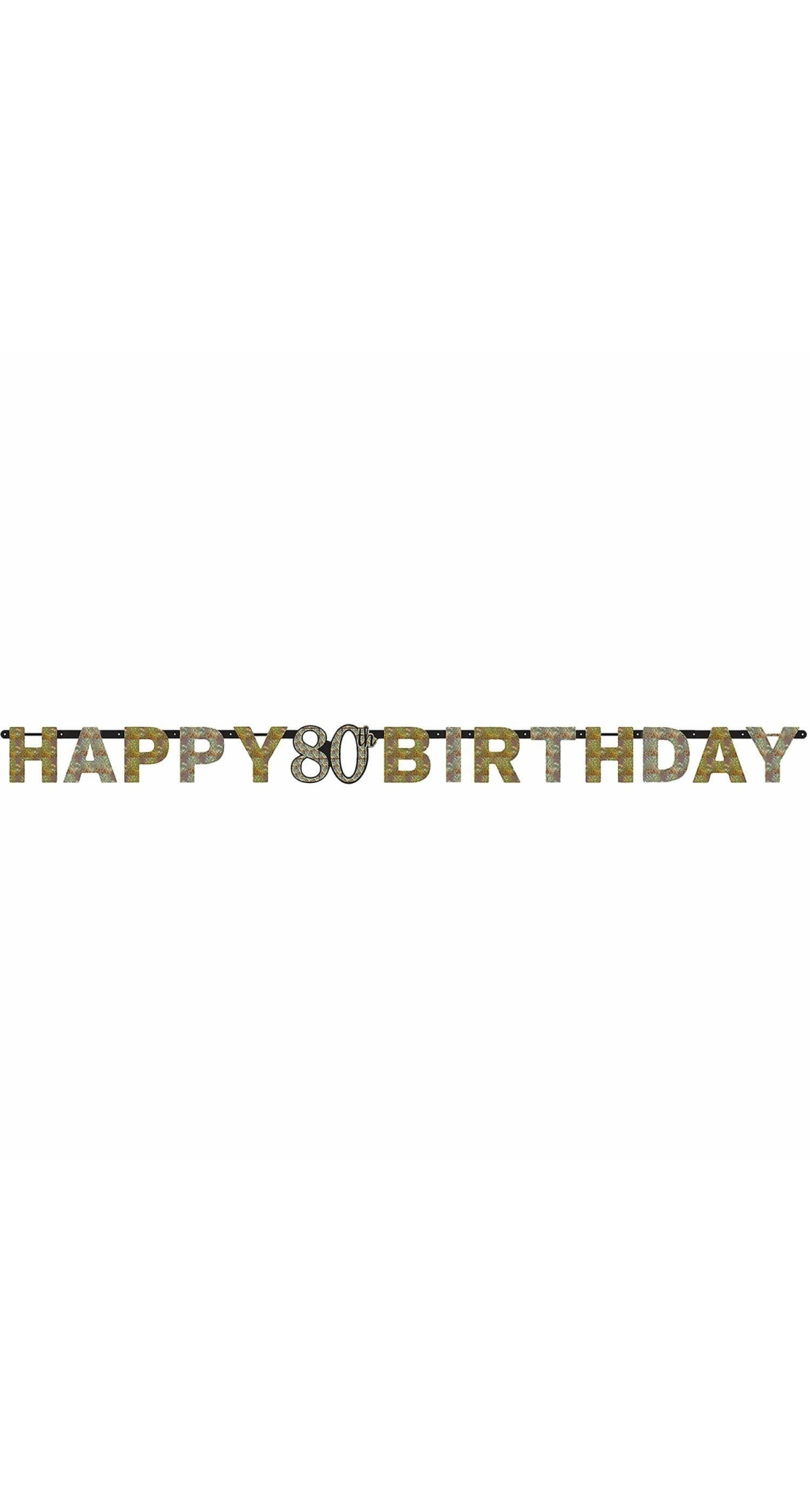 80th Gold Sparkling Celebration Paper Letter Banner - 2.13m