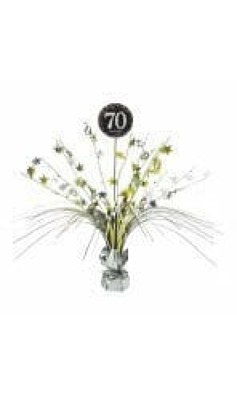 70th Birthday Gold Sparkling Celebration Centerpiece 46cm - 1pk