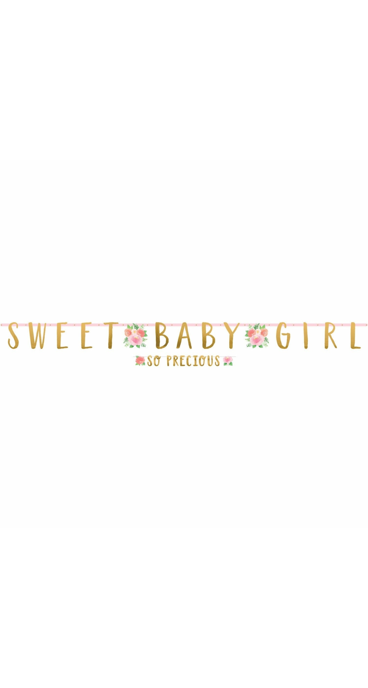 Floral Sweet Baby Girl Banner 347 x 25.4cm / 182 x 12cm - 2pk