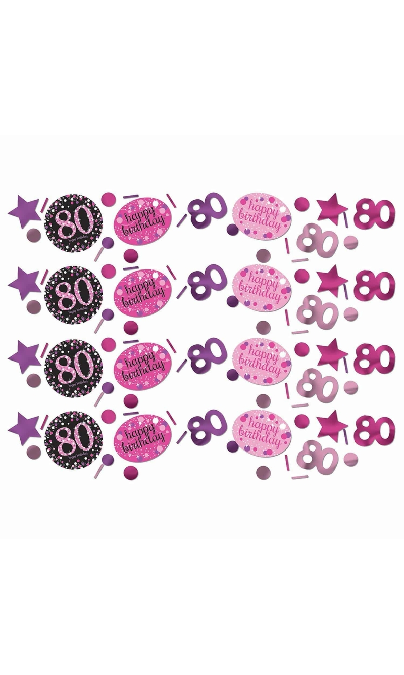 80th Pink Sparkling Celebration Confetti – 34g