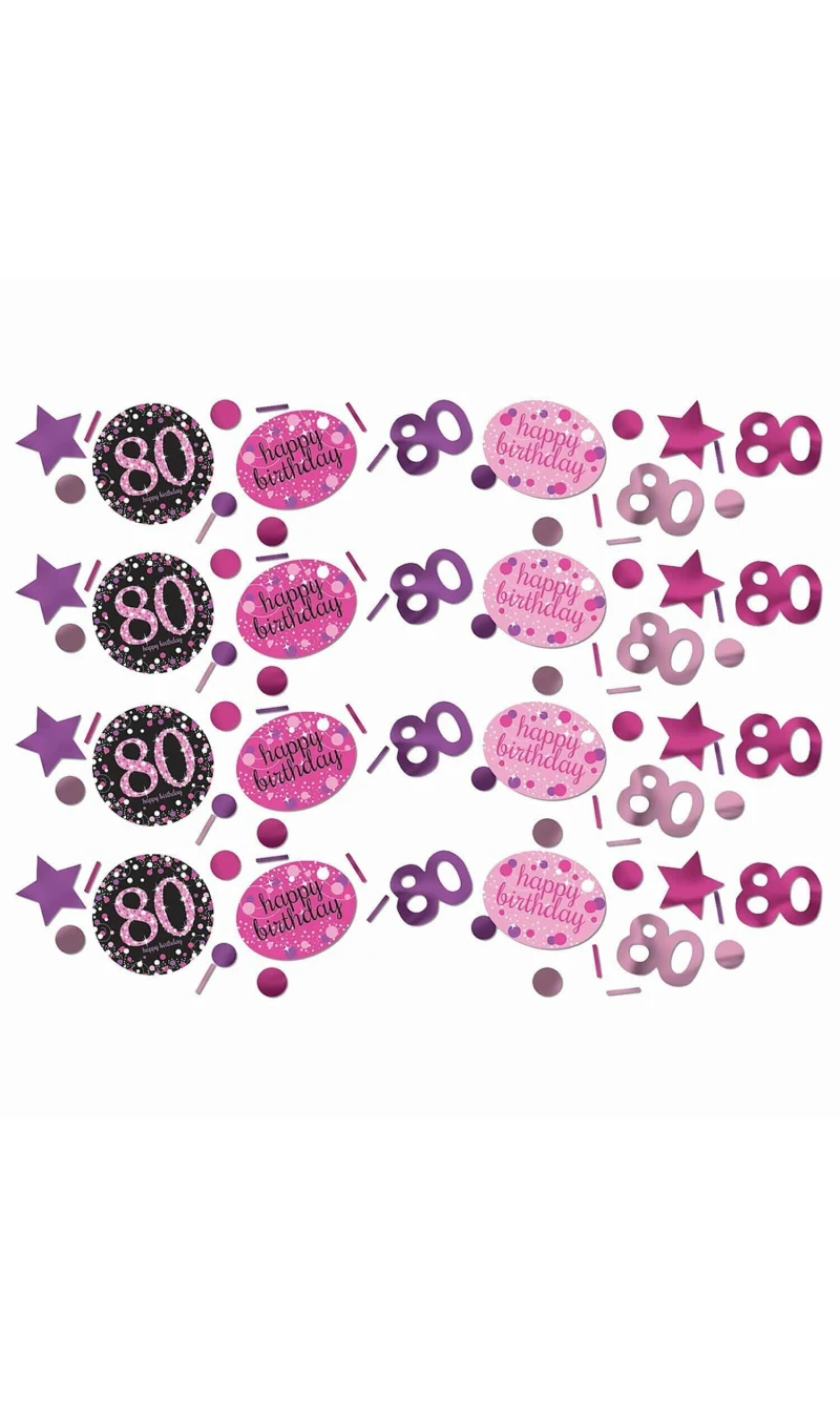 80th Pink Sparkling Celebration Confetti – 34g