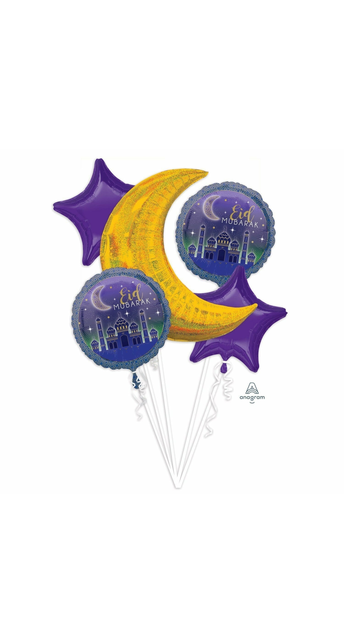 Eid Foil Balloons Bouquet - 5pk