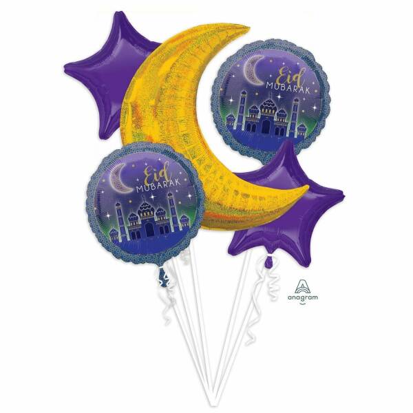 Eid Foil Balloons Bouquet - 5pk