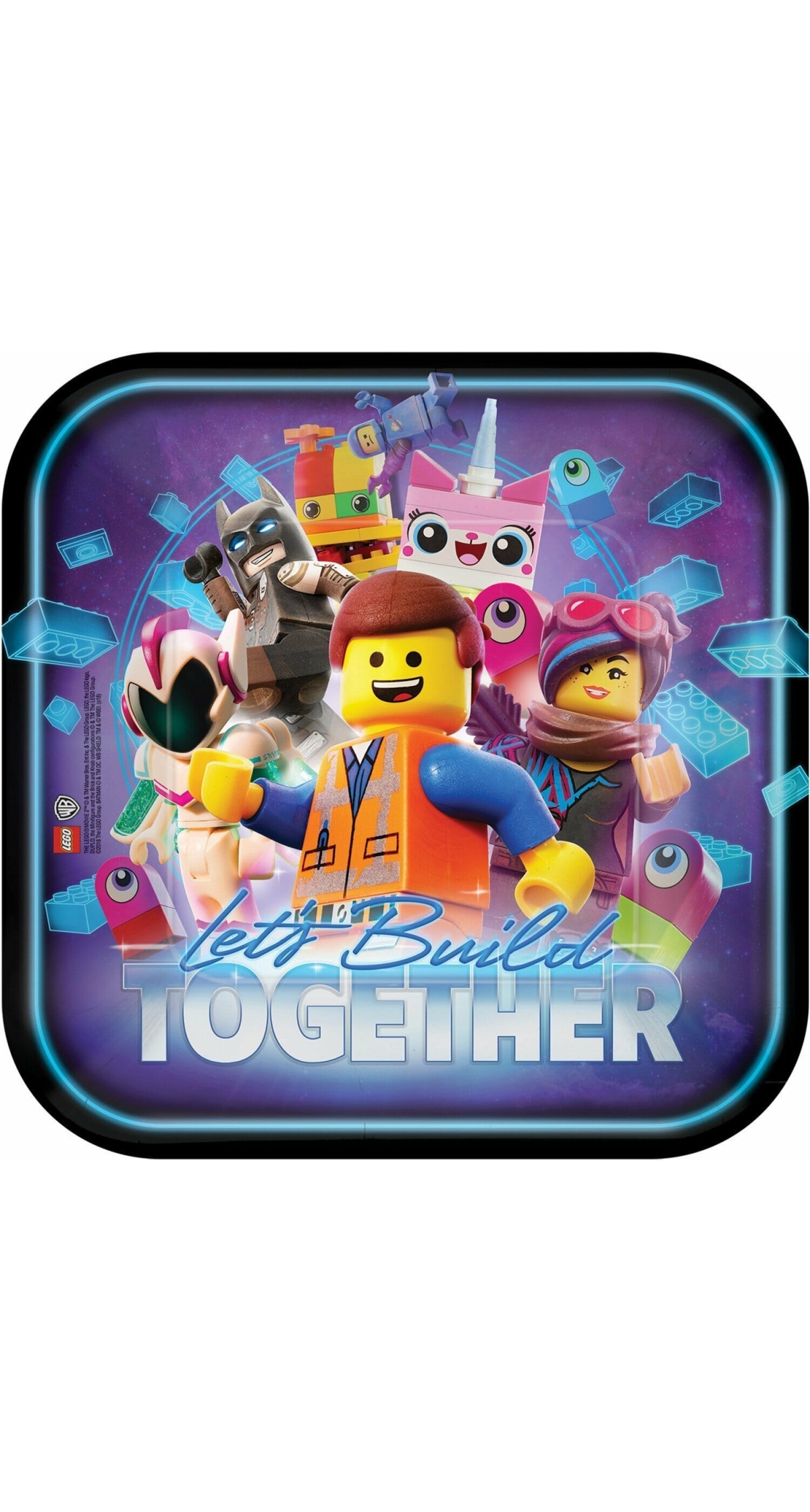 Lego Movie 2 Squared Paper Squared Plates (22.8cm x 22.8cm) - 8pk
