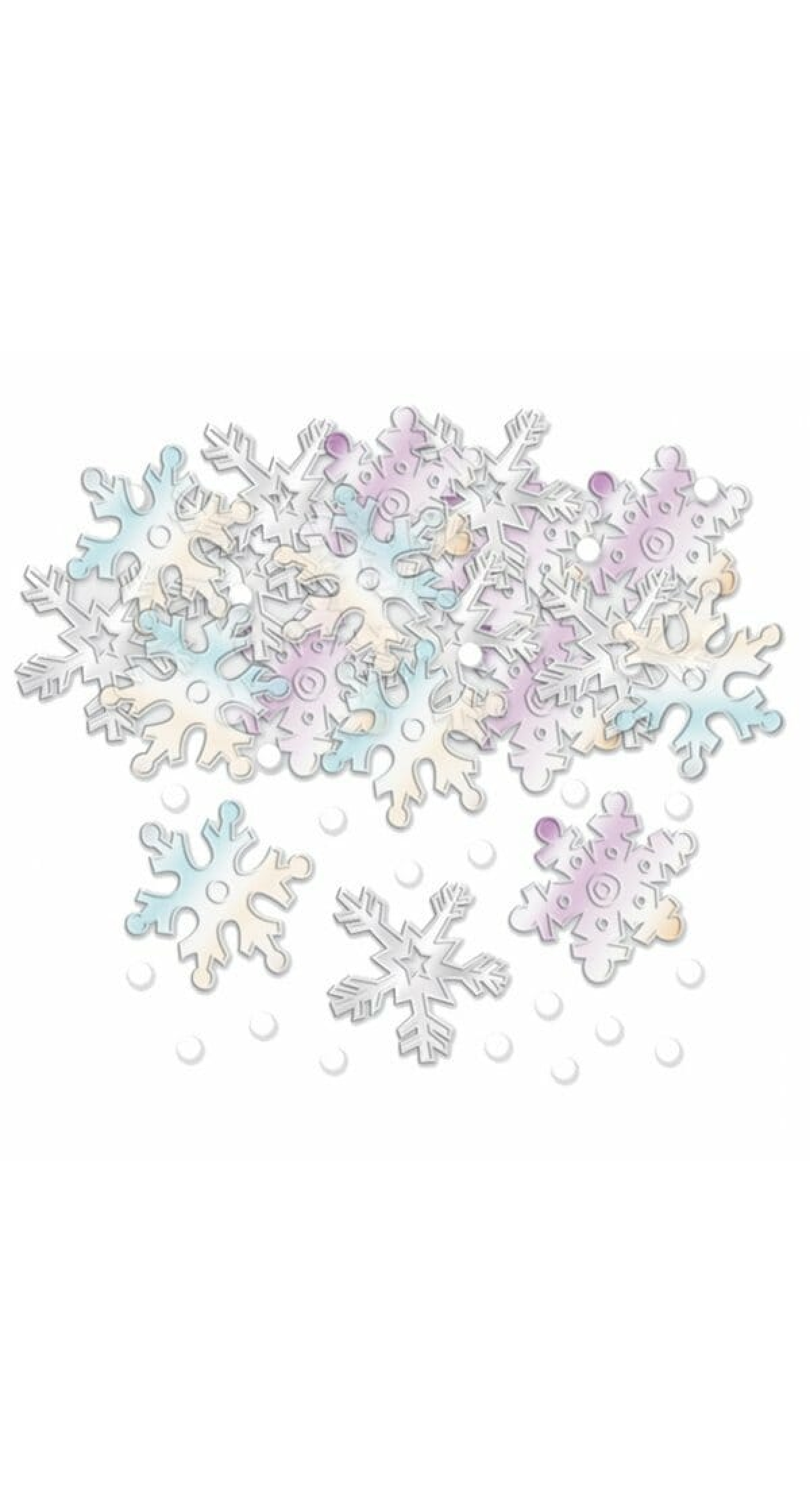 Christmas Iridescent Snowflakes  Embossed Confetti - 14g
