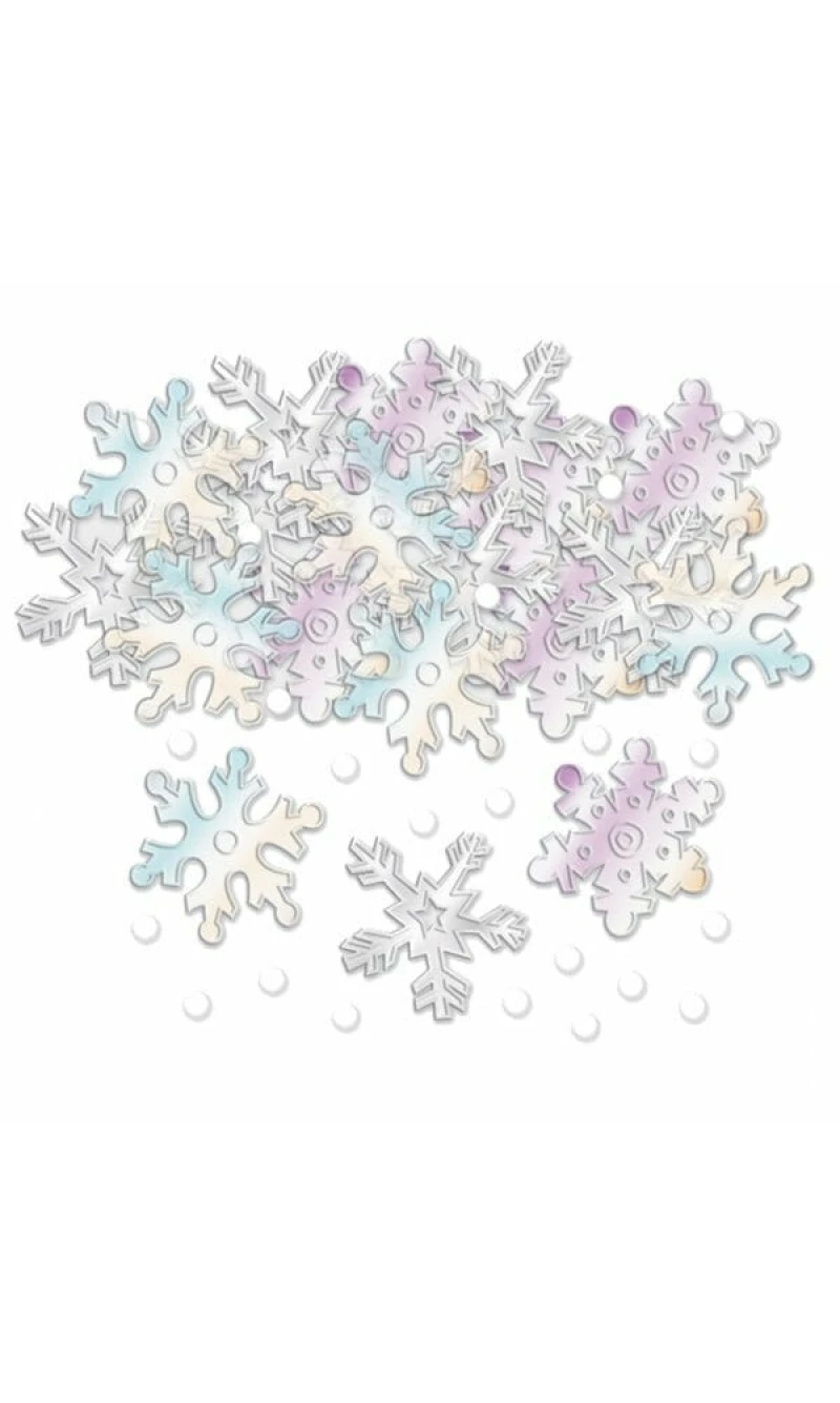 Christmas Iridescent Snowflakes  Embossed Confetti - 14g