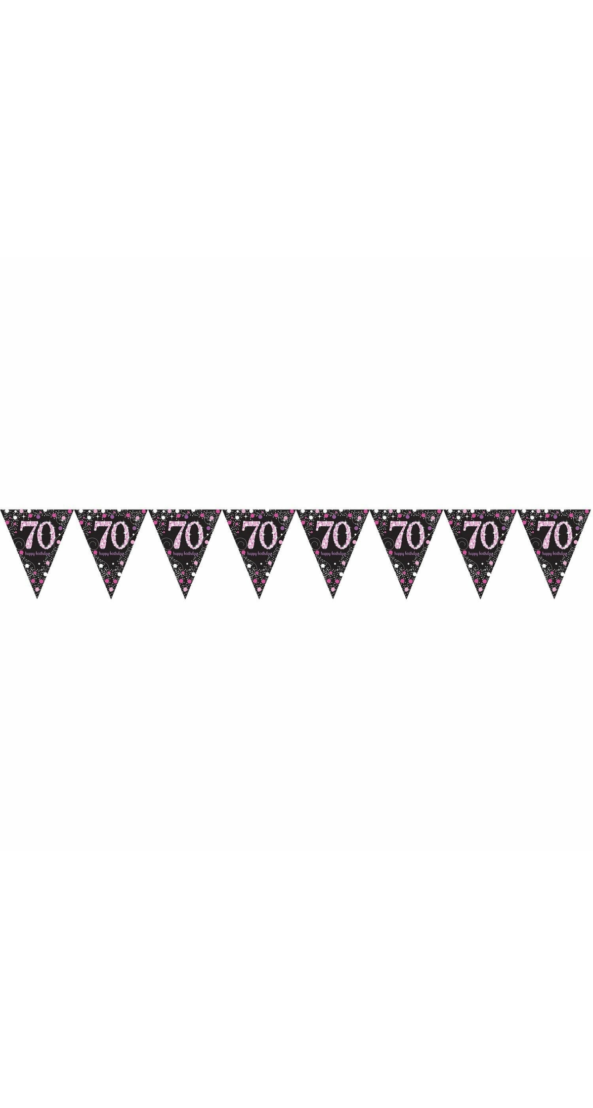 Pennant Banner Pink Celebration age 70 Prismatic Foil - 4M