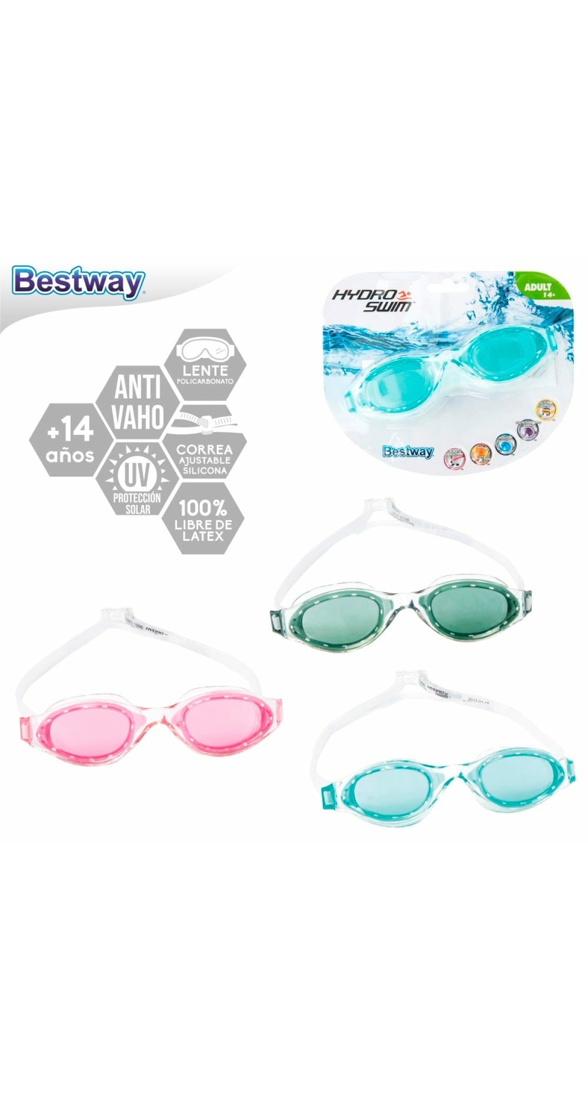 Bestway Hydro-Swim Goggles (Assorted Colors) for Age 14+ Years (Online Only)