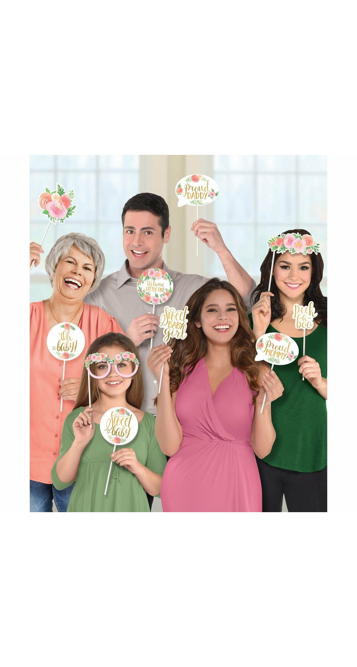 Floral Baby Photo Booth Kit - 13pk