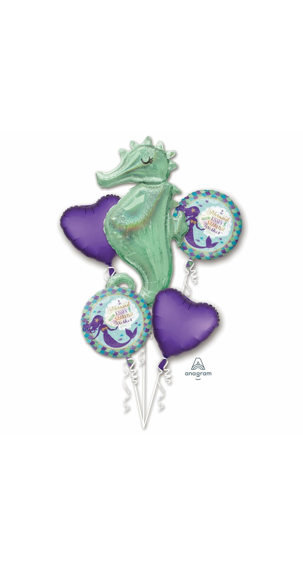 Mermaid Wishes Bouquet Foil Balloons - 5pk