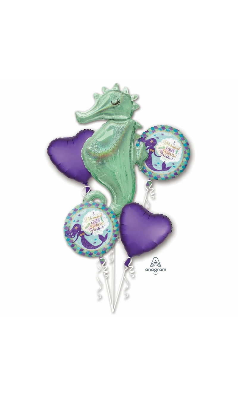 Mermaid Wishes Bouquet Foil Balloons - 5pk