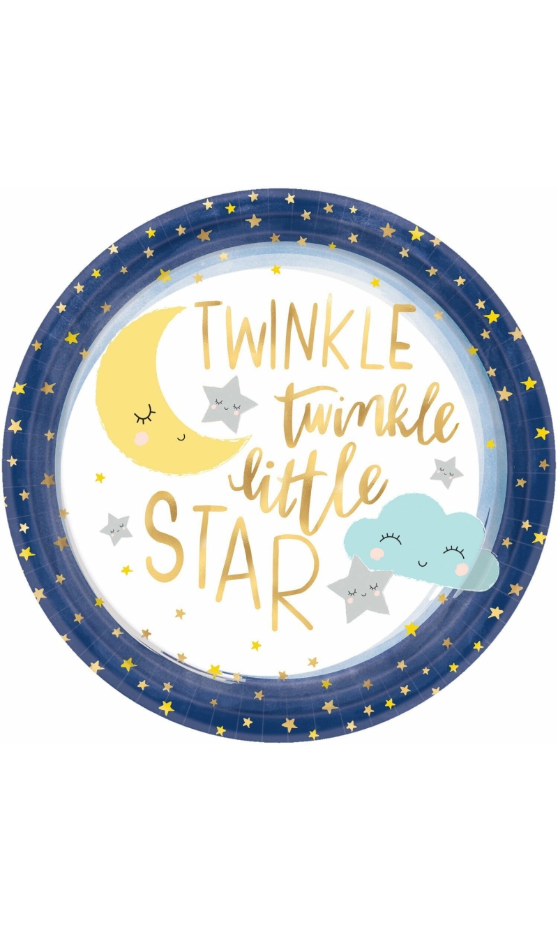 Twinkle Little Star Paper Plates Round (26.7 cm) - 8pk