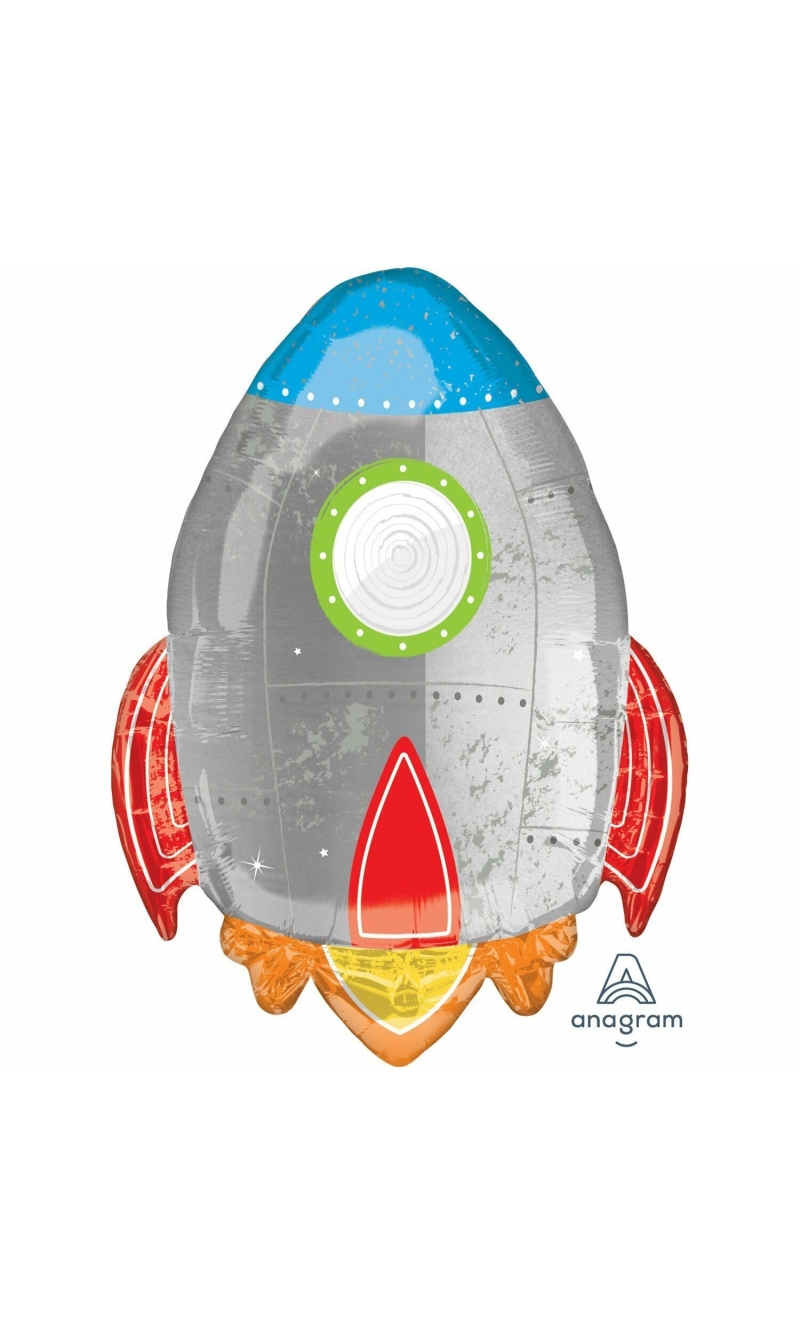 Blast off Birthday SuperShape Foil Balloon - 21" x 29" (53cm x 73cm)