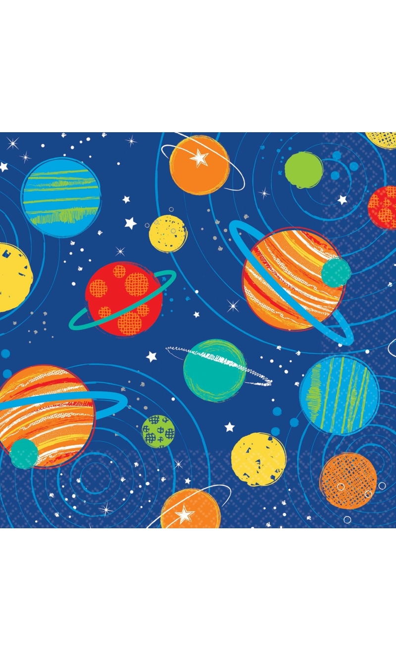 Blast Off Birthday Napkins 25cm x 25cm - 16pk