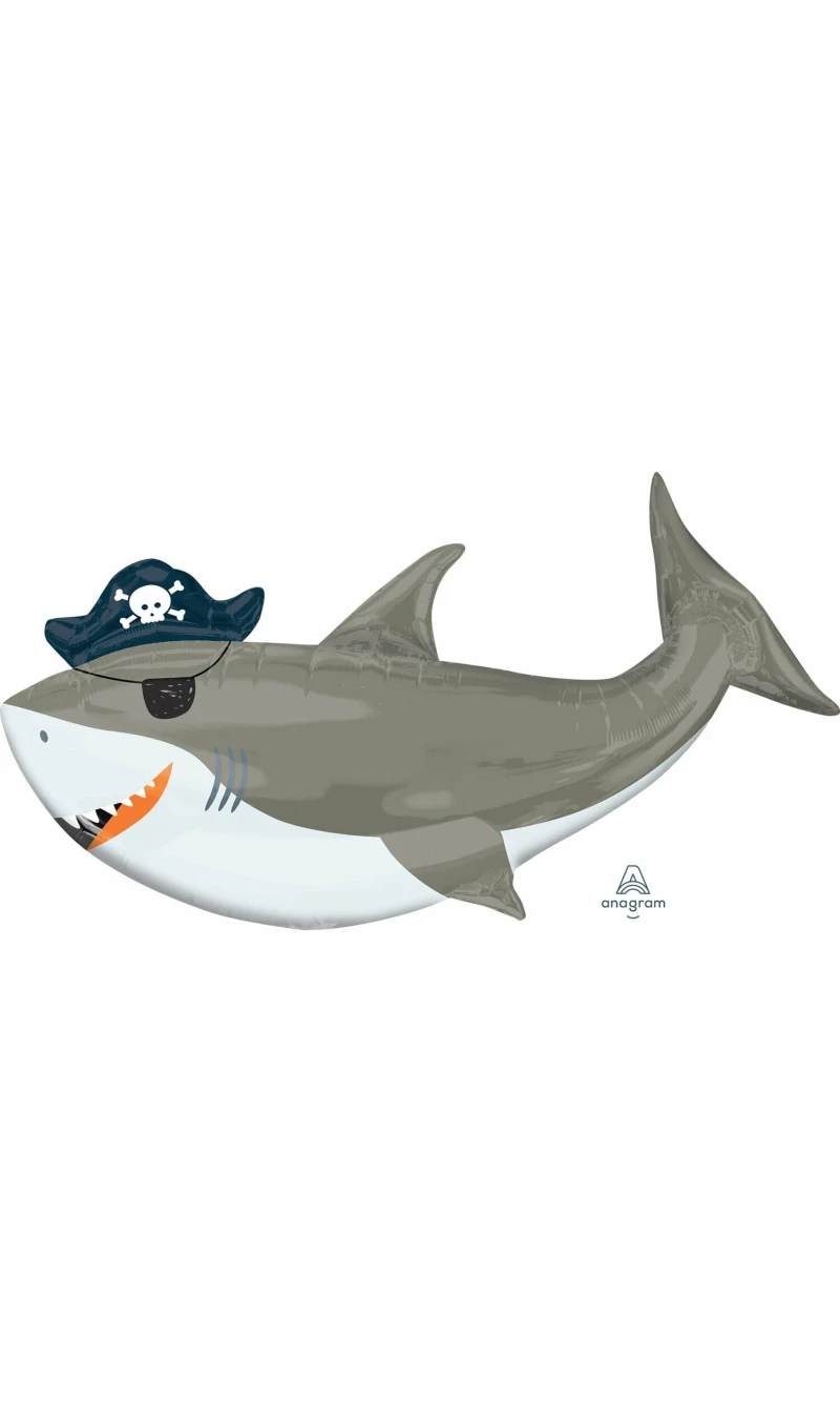 Ahoy Birthday Shark SuperShape Foil Balloon  - 41" x 23" (104cm x 58cm)