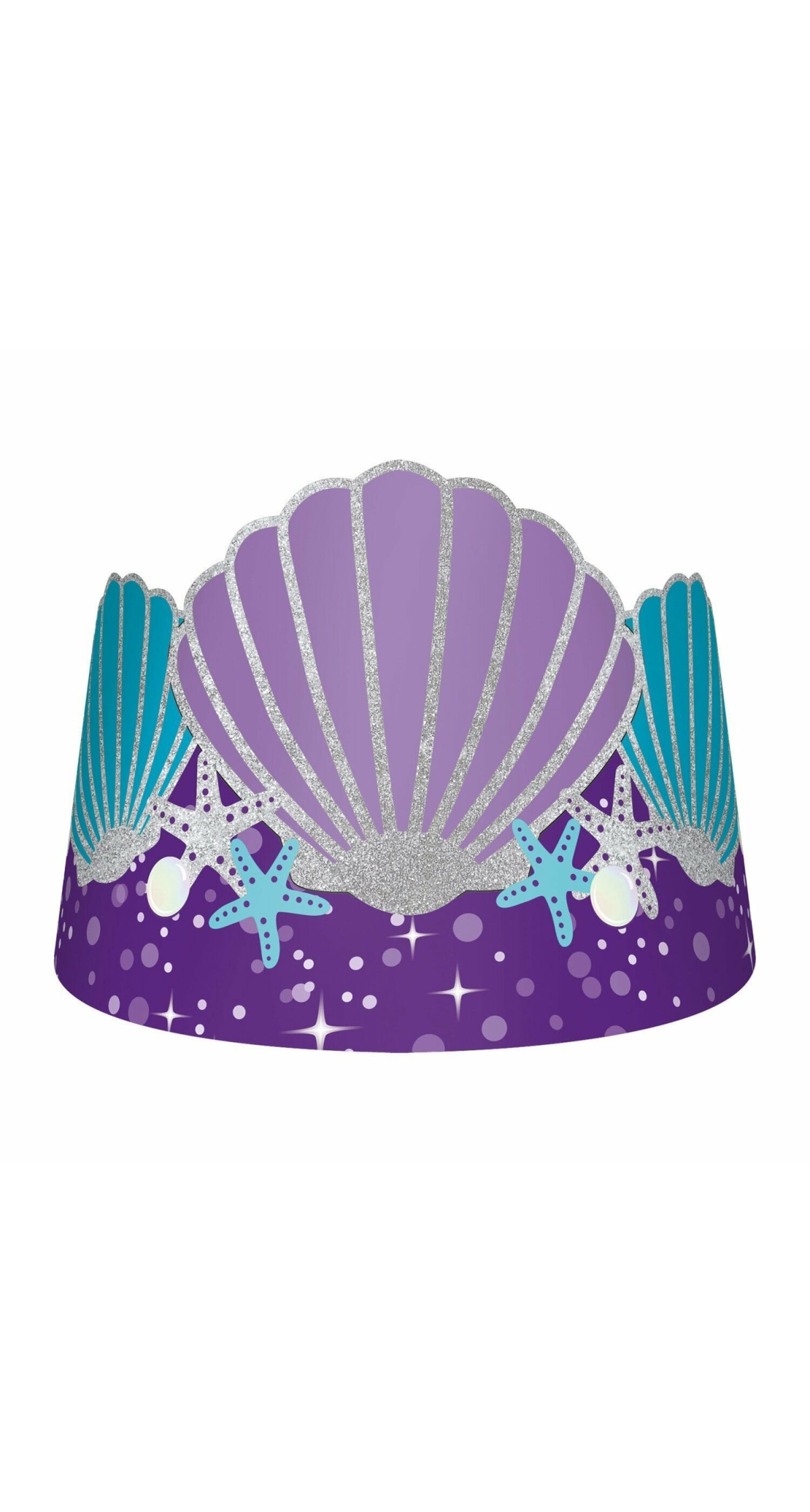 Mermaid Wishes Party Tiaras 16cm x 12.6cm - 8pk