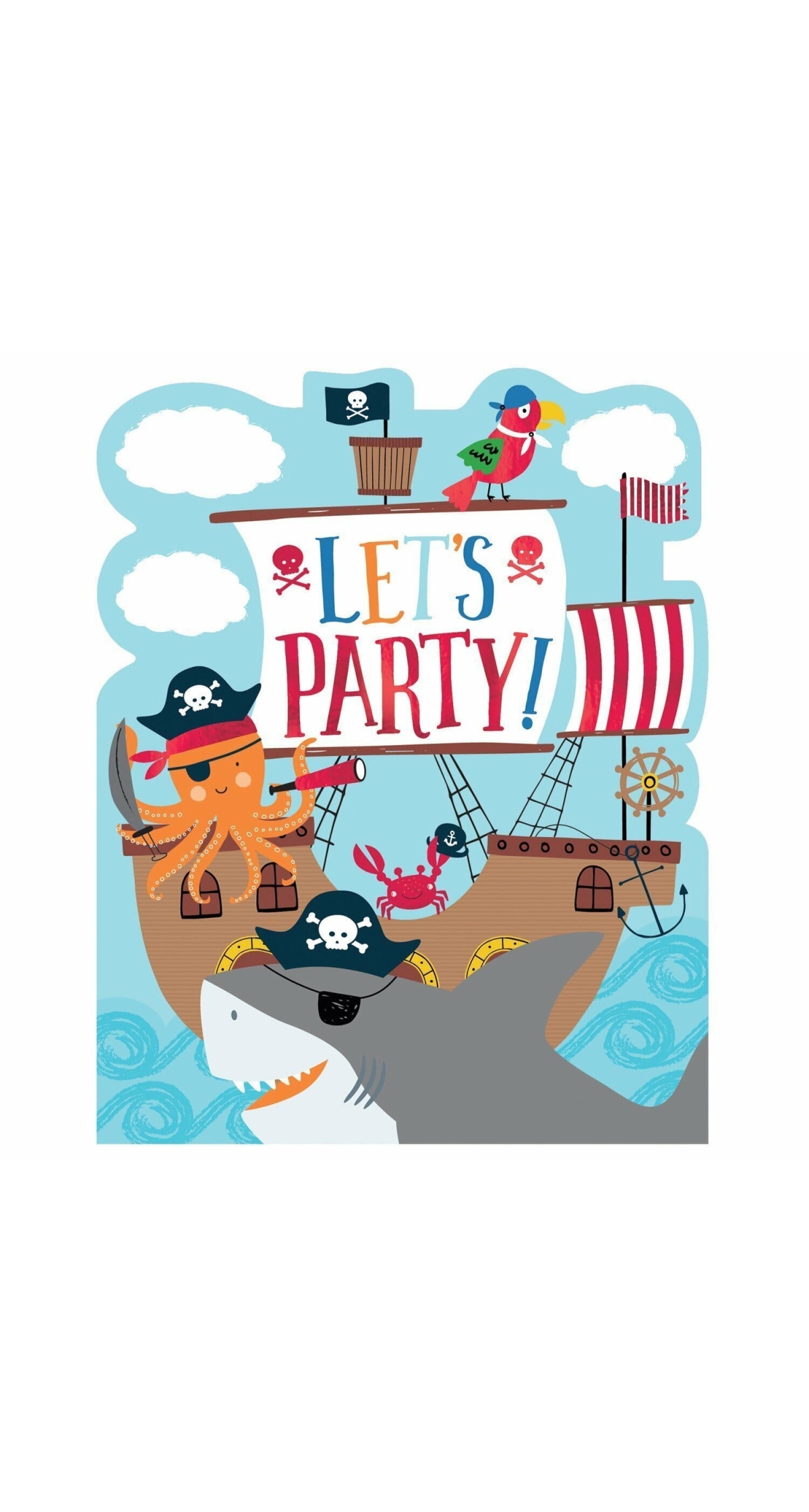 Ahoy Birthday Invitations and Envelopes - 8pk