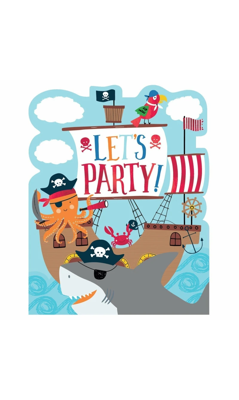 Ahoy Birthday Invitations and Envelopes - 8pk