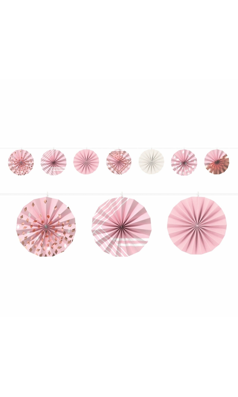 Rose Gold Blush Mini Garland Fans - 365cm